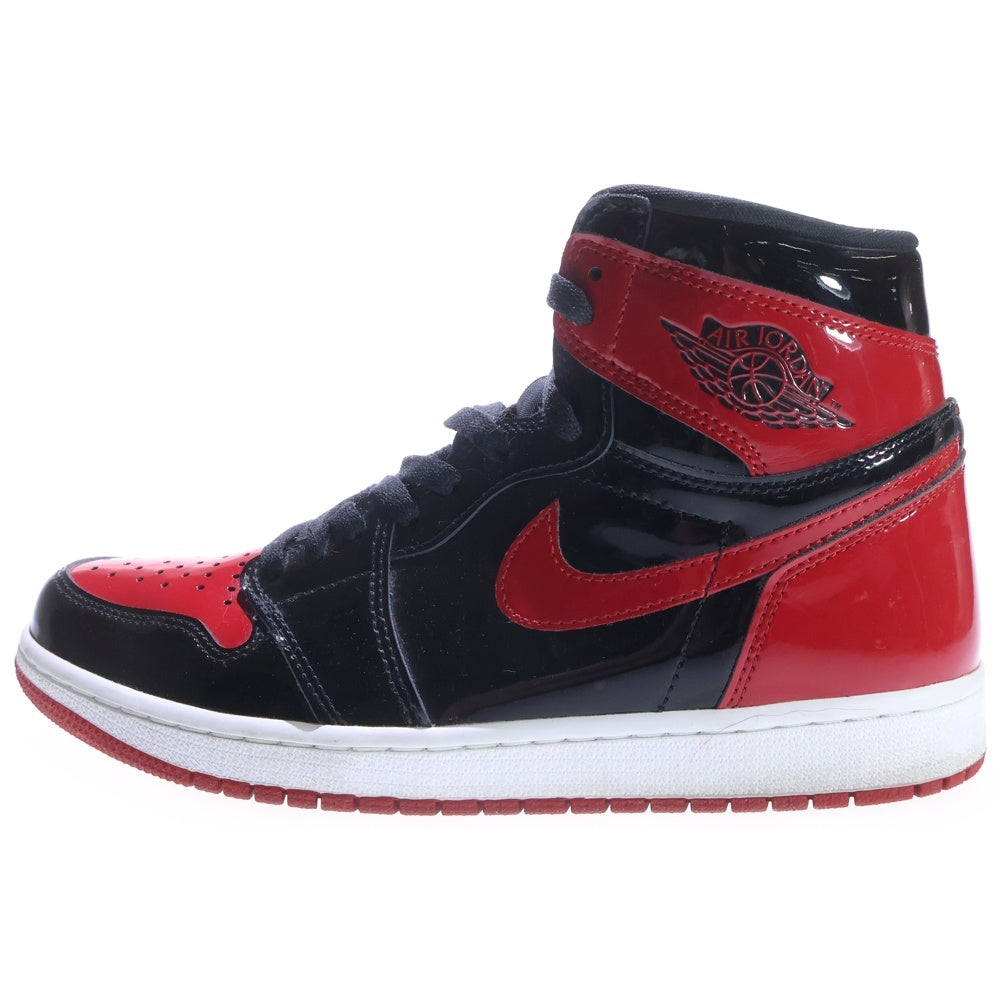 NIKE(ナイキ) AIR JORDAN 1 RETRO HIGH OG BRED PATENT エアジョーダン1 レトロ ブレッド パテント ハイカットスニーカー レッド/ブラック US9.5/27.5cm 555088-063