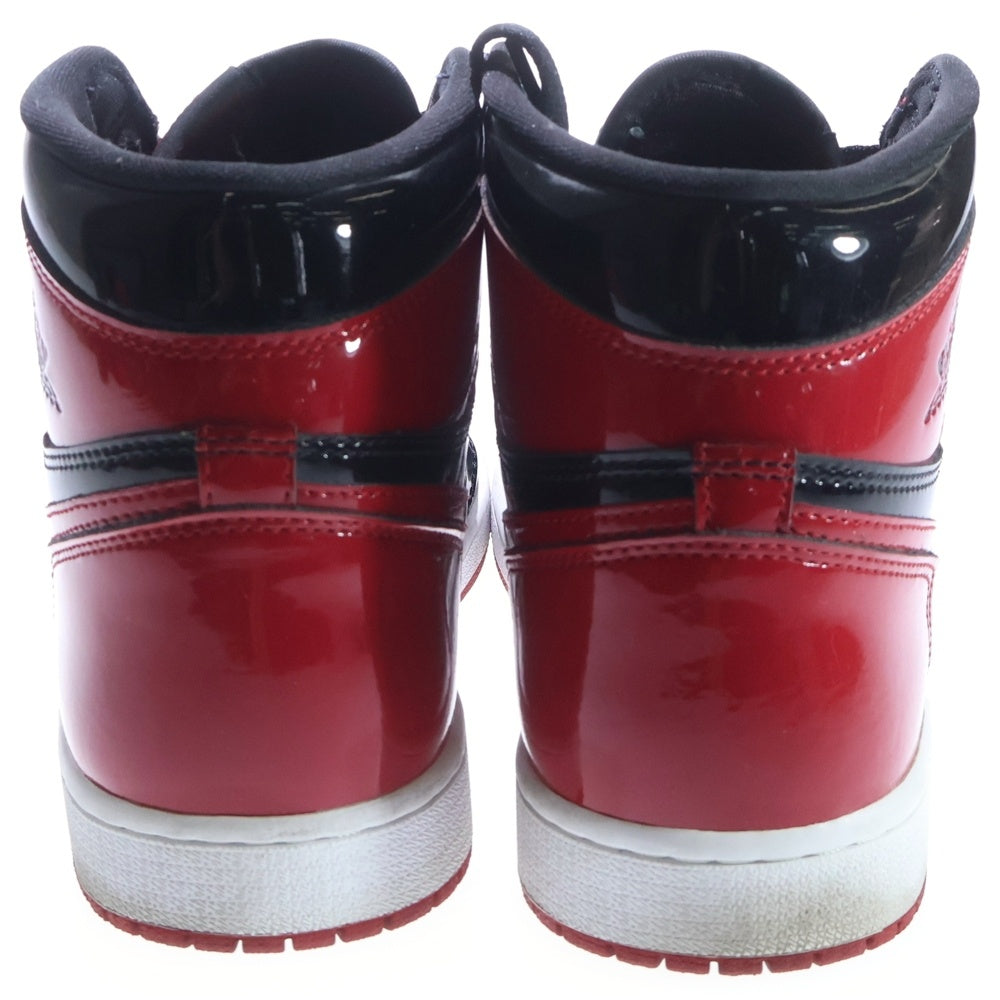 NIKE(ナイキ) AIR JORDAN 1 RETRO HIGH OG BRED PATENT エアジョーダン1 レトロ ブレッド パテント ハイカットスニーカー レッド/ブラック US9.5/27.5cm 555088-063