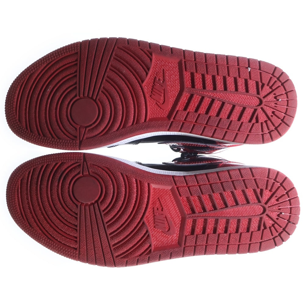 NIKE(ナイキ) AIR JORDAN 1 RETRO HIGH OG BRED PATENT エアジョーダン1 レトロ ブレッド パテント ハイカットスニーカー レッド/ブラック US9.5/27.5cm 555088-063