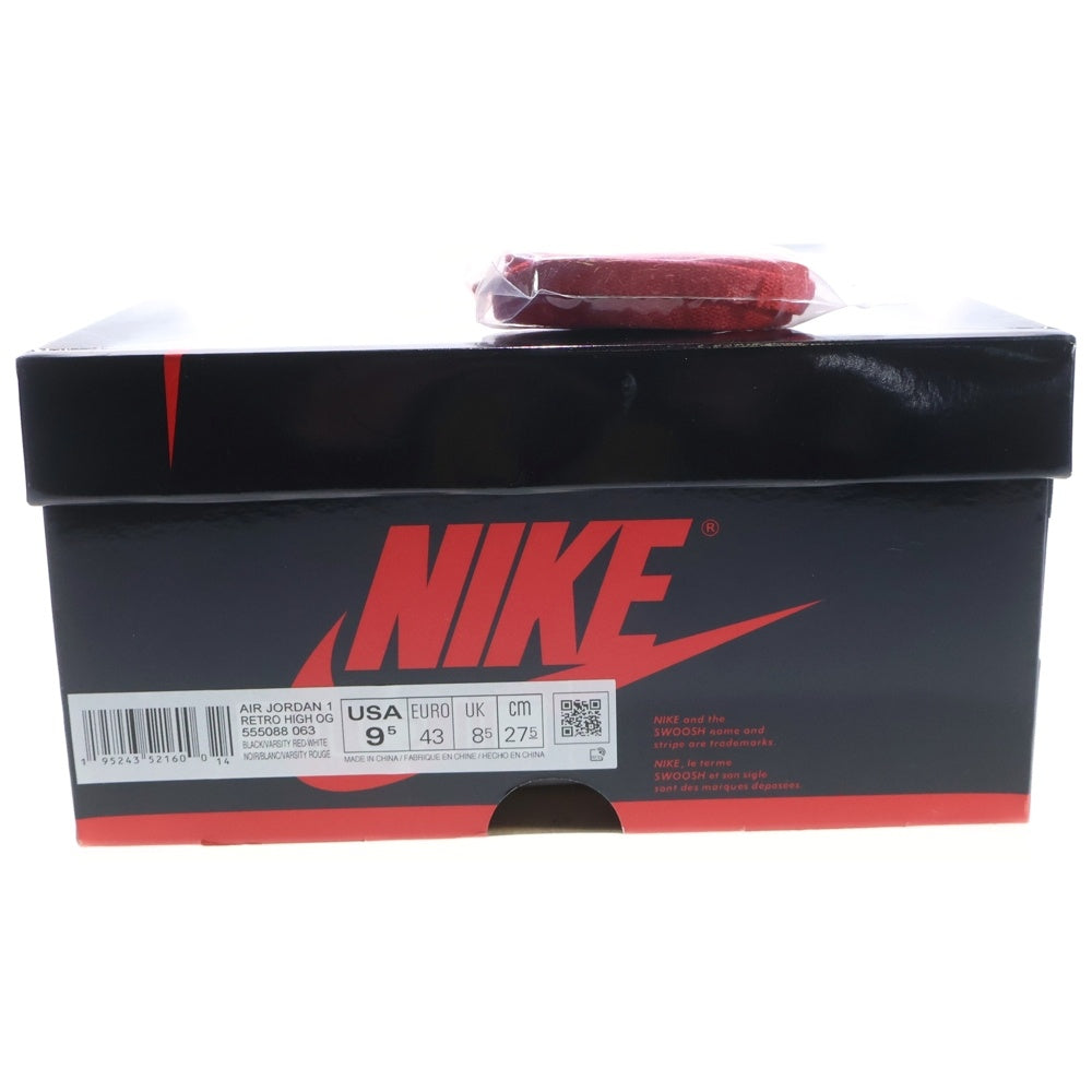 NIKE(ナイキ) AIR JORDAN 1 RETRO HIGH OG BRED PATENT エアジョーダン1 レトロ ブレッド パテント ハイカットスニーカー レッド/ブラック US9.5/27.5cm 555088-063