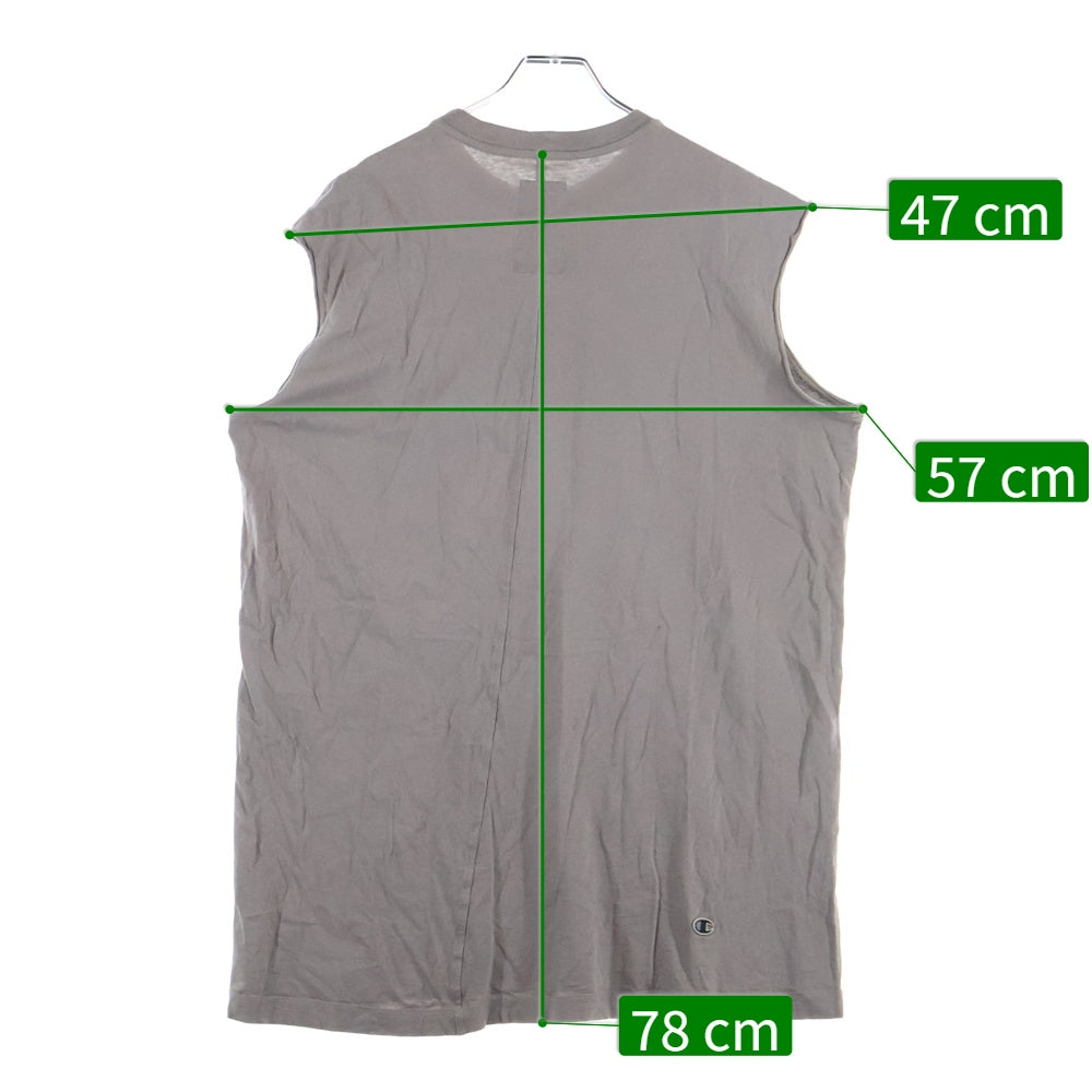 Rick Owens(リックオウエンス) 24SS ×Champion TARP T DUST チャンピオン ロゴタンクトップ ノースリーブ カットソー ダスト ベージュ CM01D9231-CHJER