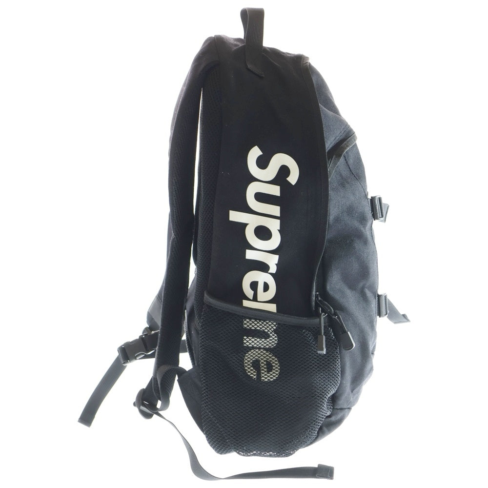SUPREME(シュプリーム) 14SS Logo Back Pack ロゴプリント メッシュポケット バックパック リュック ブラック