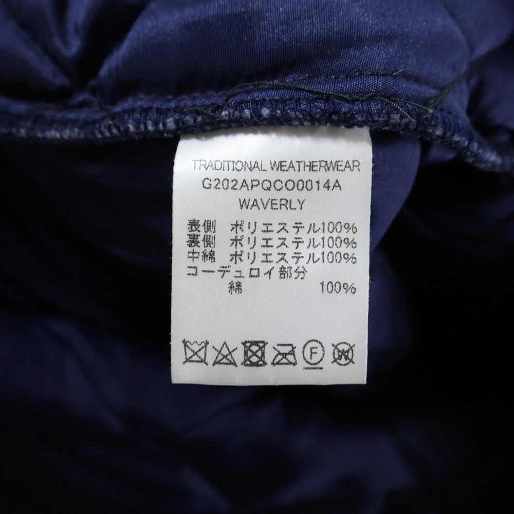Traditional Weatherwear(トラディショナル ウェザーウェア) 20AW WAVERLY コーデュロイカラー キルティング ジャケット ネイビー G202APQCO0014A