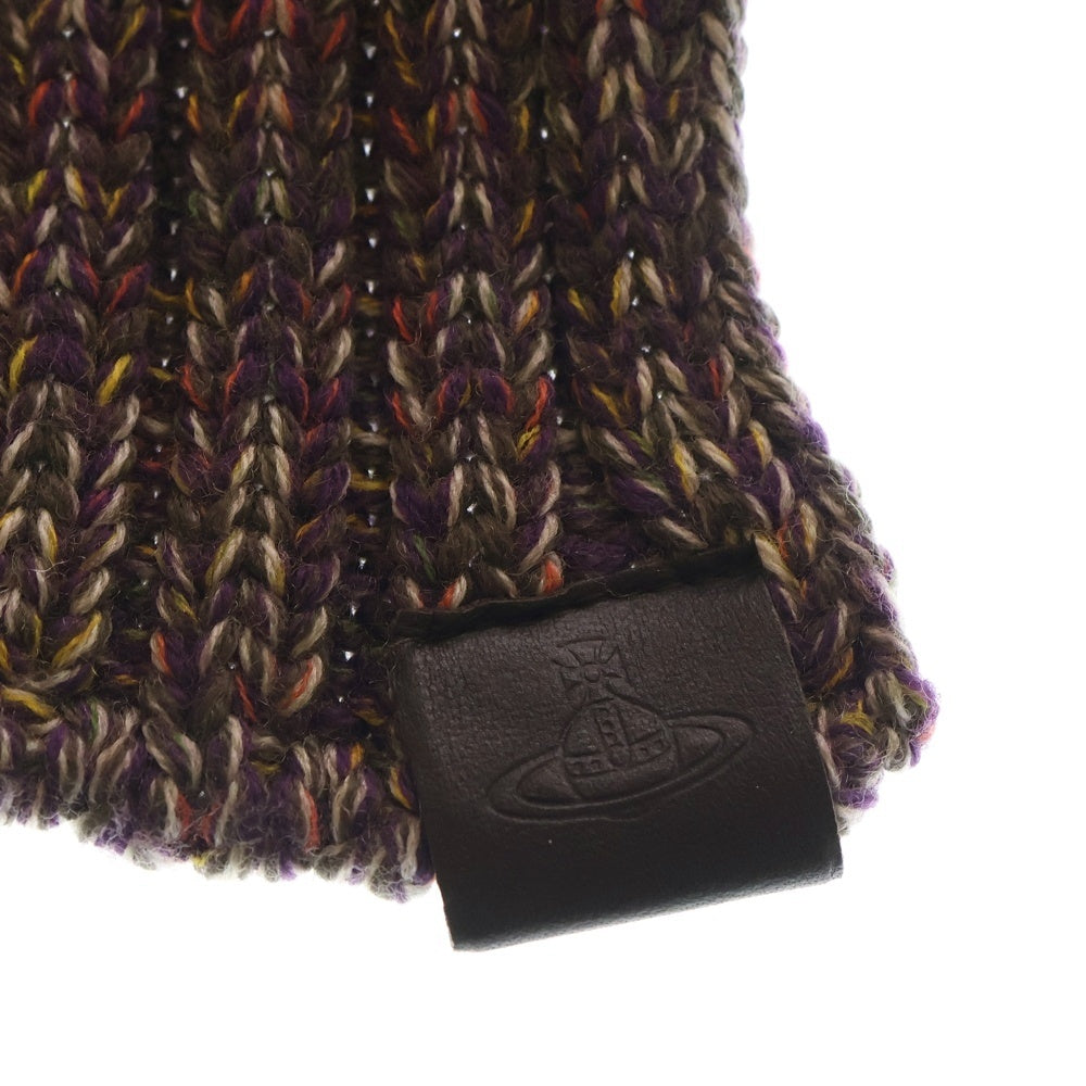 Vivienne Westwood(ヴィヴィアンウエストウッド) ケーブルニット スリット ウールマフラー ストール マルチ