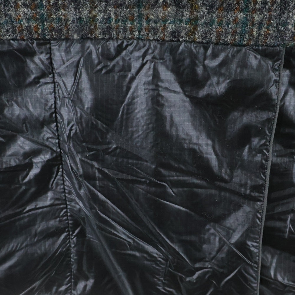 Rebuild by needles(リビルドバイニードルス) ×HARRIS TWEED ハリスツイード ウールナイロン切替 3B ロングチェスターコート ブラウン/ブラック NS296