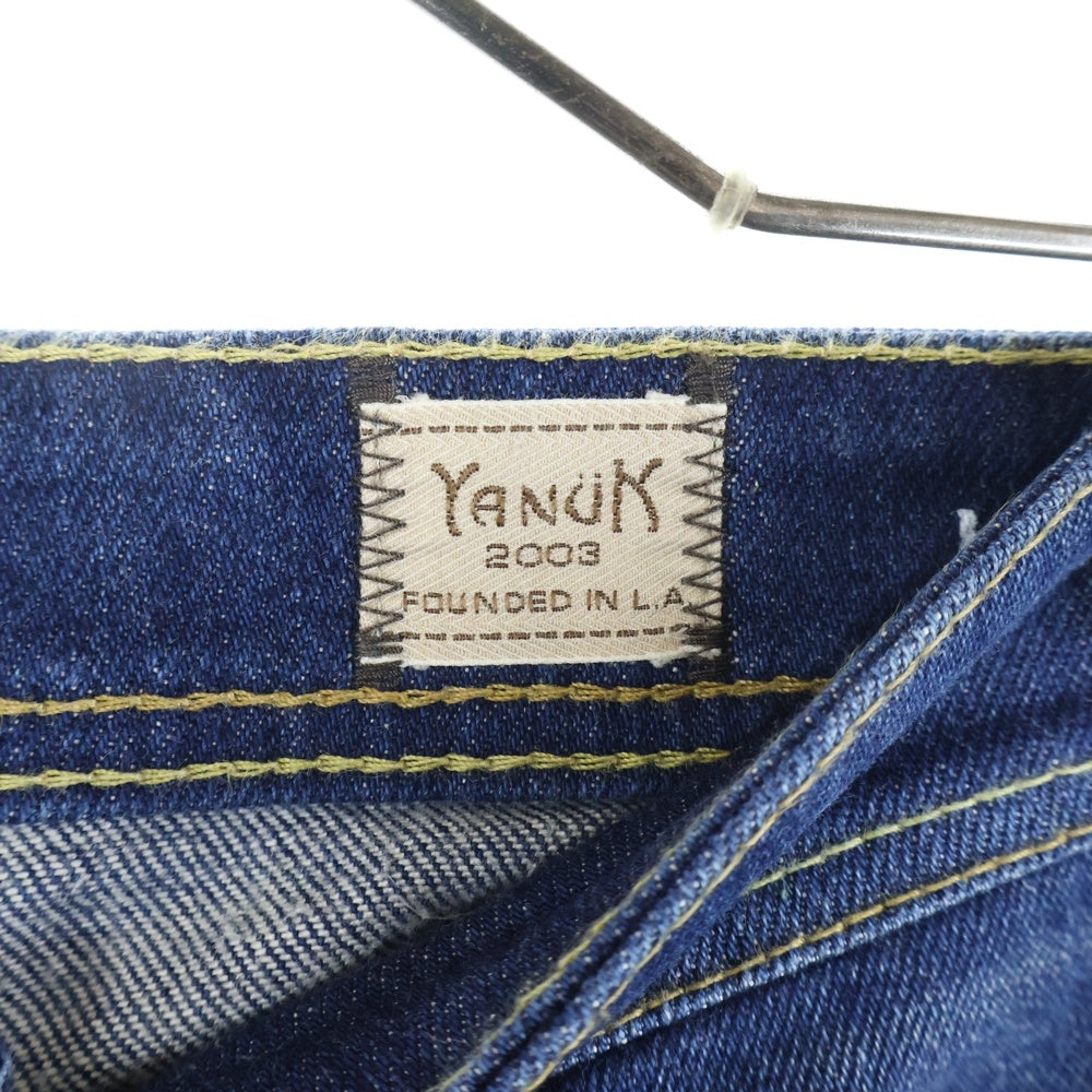 YANUK(ヤヌーク) MICHEL ミシェル パッチワーク ダメージ加工 ジップフライ デニムパンツ インディゴ 57272003