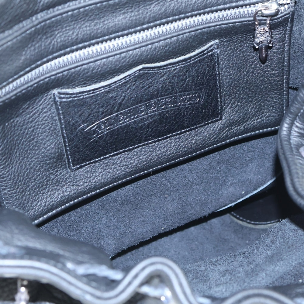 CHROME HEARTS(クロムハーツ) BACKPACK-L BSフレア装飾 レザー ラージ バックパック リュックサック ブラック/シルバー
