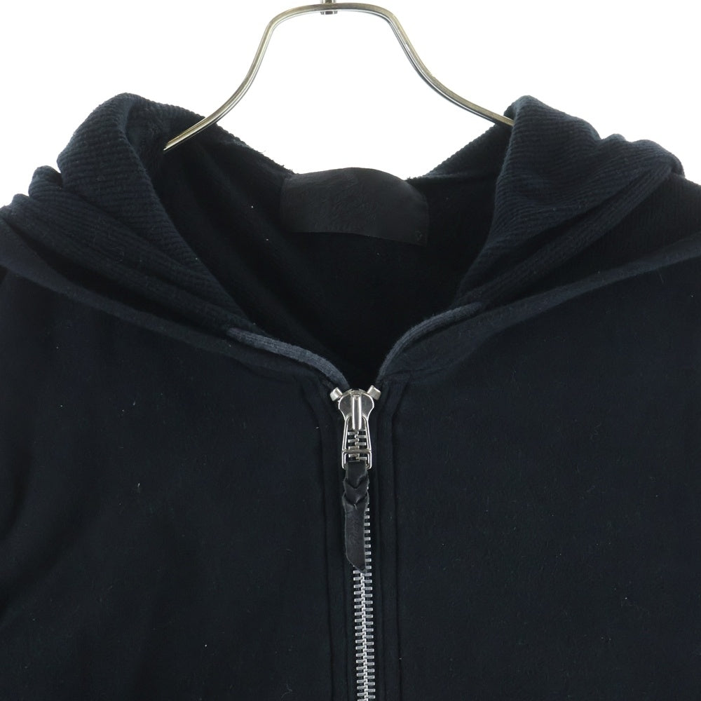 Roen(ロエン) スカル ハート レザーパッチ ジップアップ スウェットパーカー ブラック 71147086