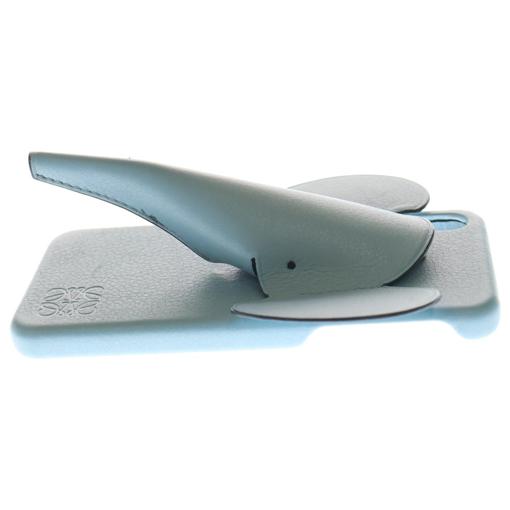 LOEWE(ロエベ) ELEPHANT IPHONE COVER XS MAX 象 レザー アイフォン カバーケース ショルダー スマートフォンケース ブルー 103.15AB07