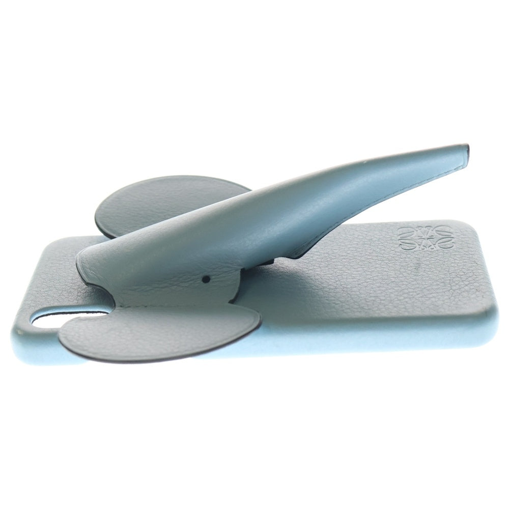 LOEWE(ロエベ) ELEPHANT IPHONE COVER XS MAX 象 レザー アイフォン カバーケース ショルダー スマートフォンケース ブルー 103.15AB07