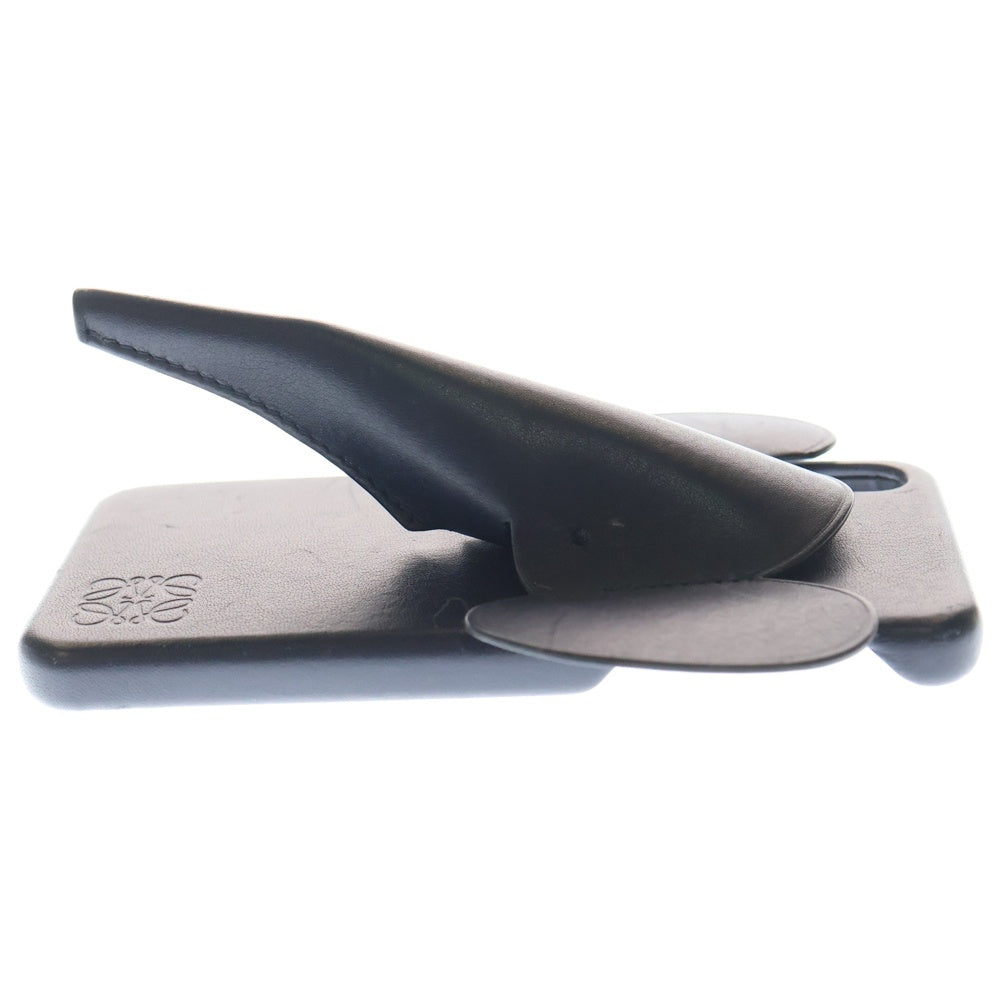 LOEWE(ロエベ) ELEPHANT IPHONE COVER XS MAX 象 レザー アイフォン カバーケース ショルダー スマートフォンケース ブラック 103.30AB06