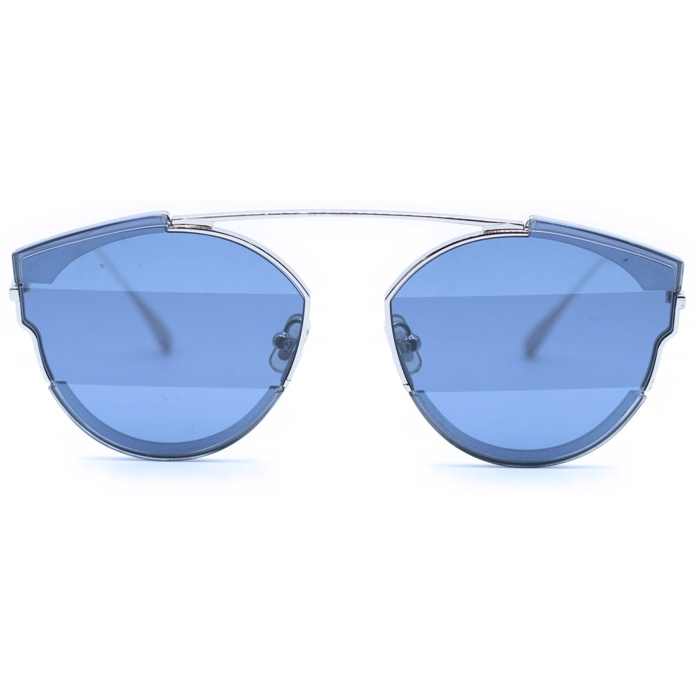 GENTLE MONSTER(ジェントルモンスター) FLATBA フラットバ カラーレンズ ウェリントン サングラス アイウェア メガネ ブルー/シルバー