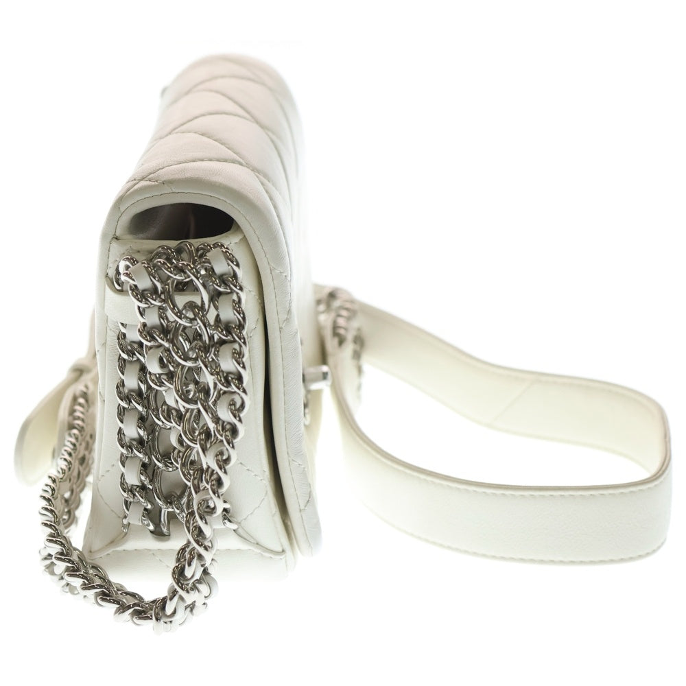 CHANEL(シャネル) ラムスキン ココマーク ミニマトラッセ チェーン ショルダーバッグ ホワイト ランダムシリアル レディース