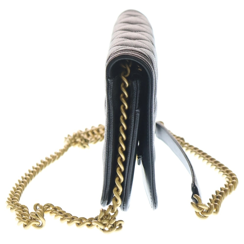 CHANEL(シャネル) ココマーク キャビアスキン ボーイシャネル チェーンウォレット ショルダーバッグ ブラック ゴールド金具 30番台 AP1117