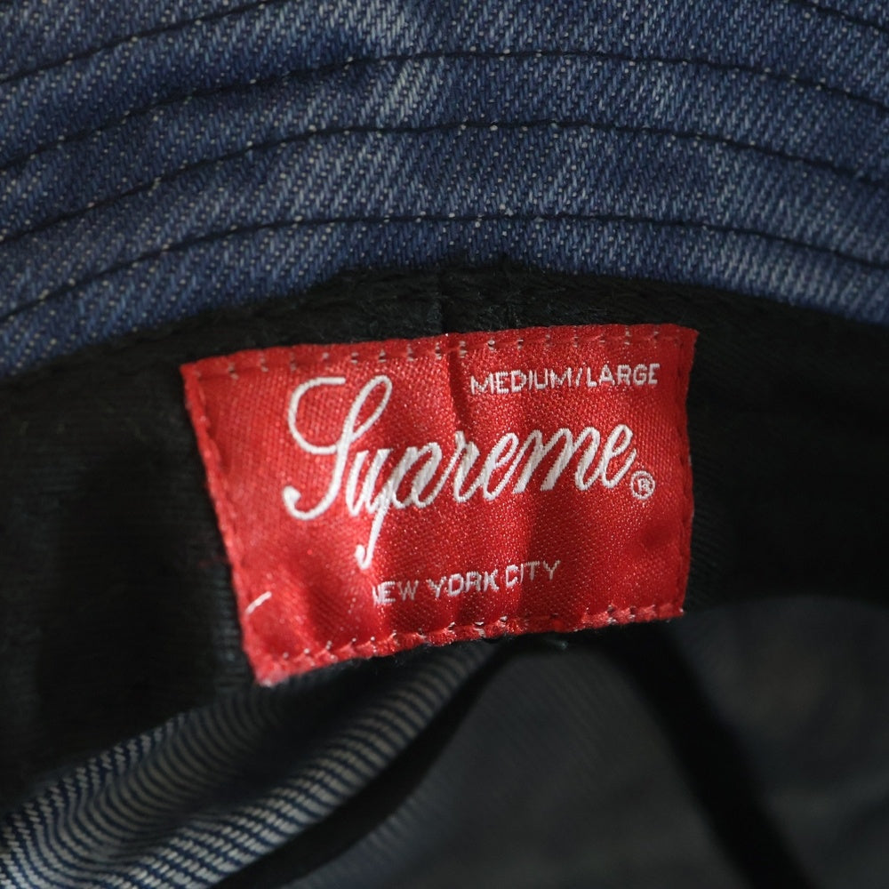 SUPREME(シュプリーム) 24AW Classic Logo Crusher Denim クラシック ロゴ クラッシャー デニムバケットハット インディゴ