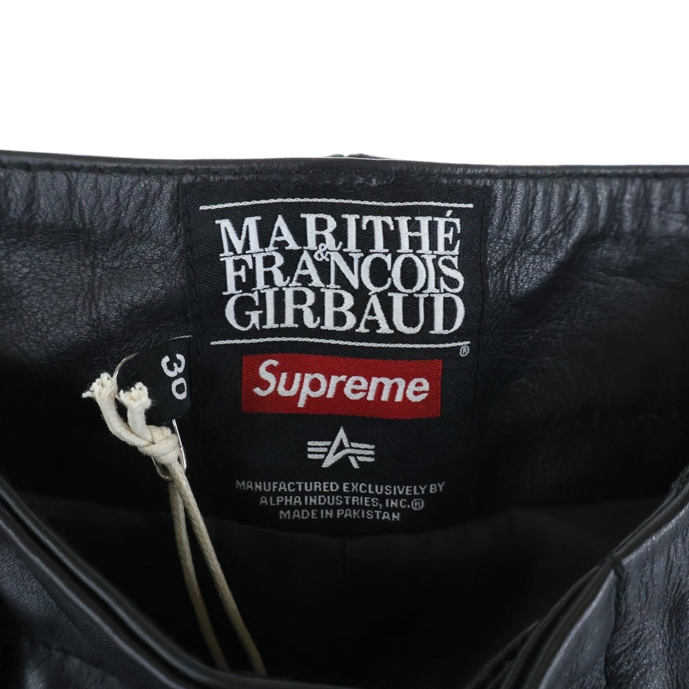SUPREME(シュプリーム) 25SS ×Marithe Franois Girbaud Shuttle Tape Leather Cargo Pant マリテ フランソワ ジルボー シャトル テープ レザー カーゴ ロングパンツ ブラック
