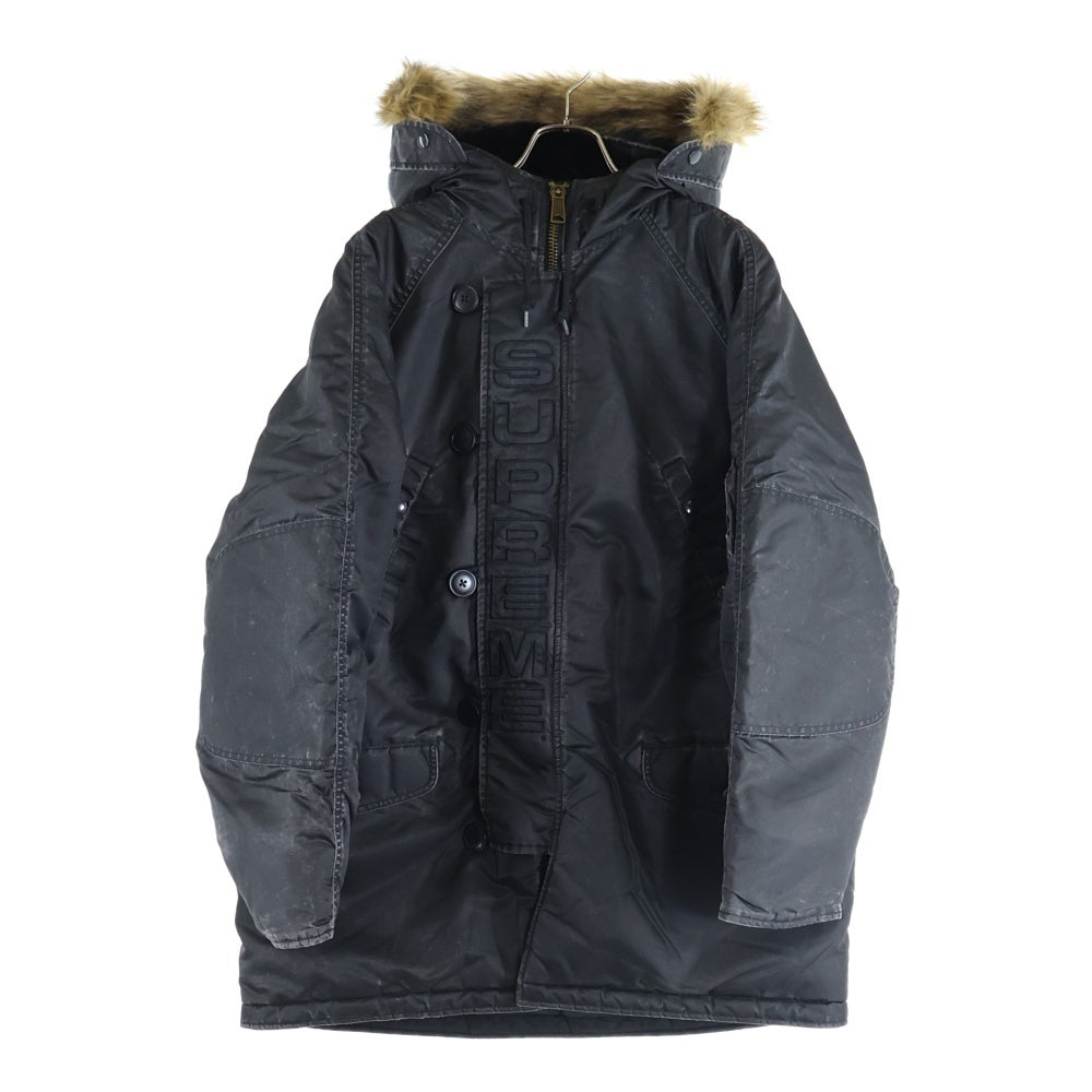 SUPREME(シュプリーム) 24AW Washed Flight Satin N-3B Parka ウォッシュド N-3B ブルゾン ジップアップ ミリタリージャケット ブラック