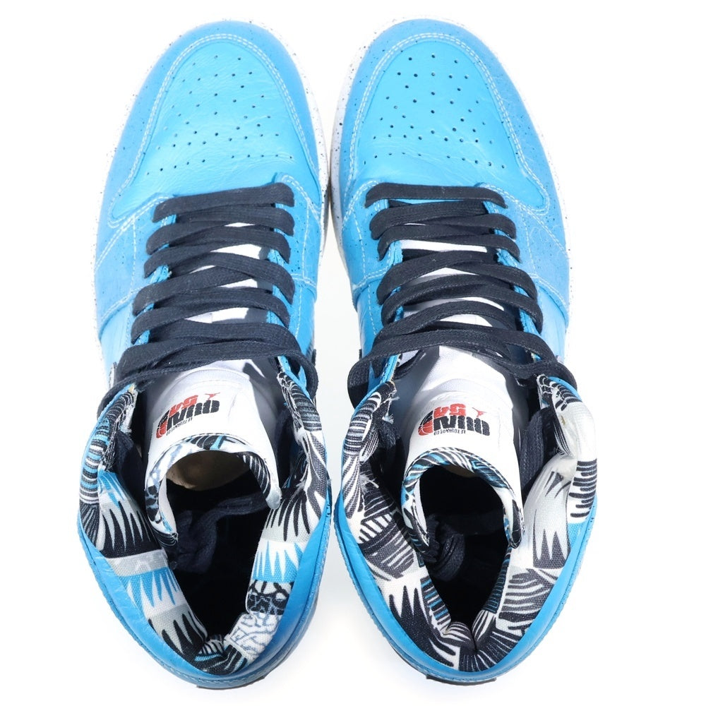 NIKE(ナイキ) 【鑑賞用 2009年製】 AIR JORDAN 1 RETRO QUAI 54 RUFF N TUFF LASER BLUE エアジョーダン1 レトロ クアイ 54 ラフン N ハイカットスニーカー 372389-401
