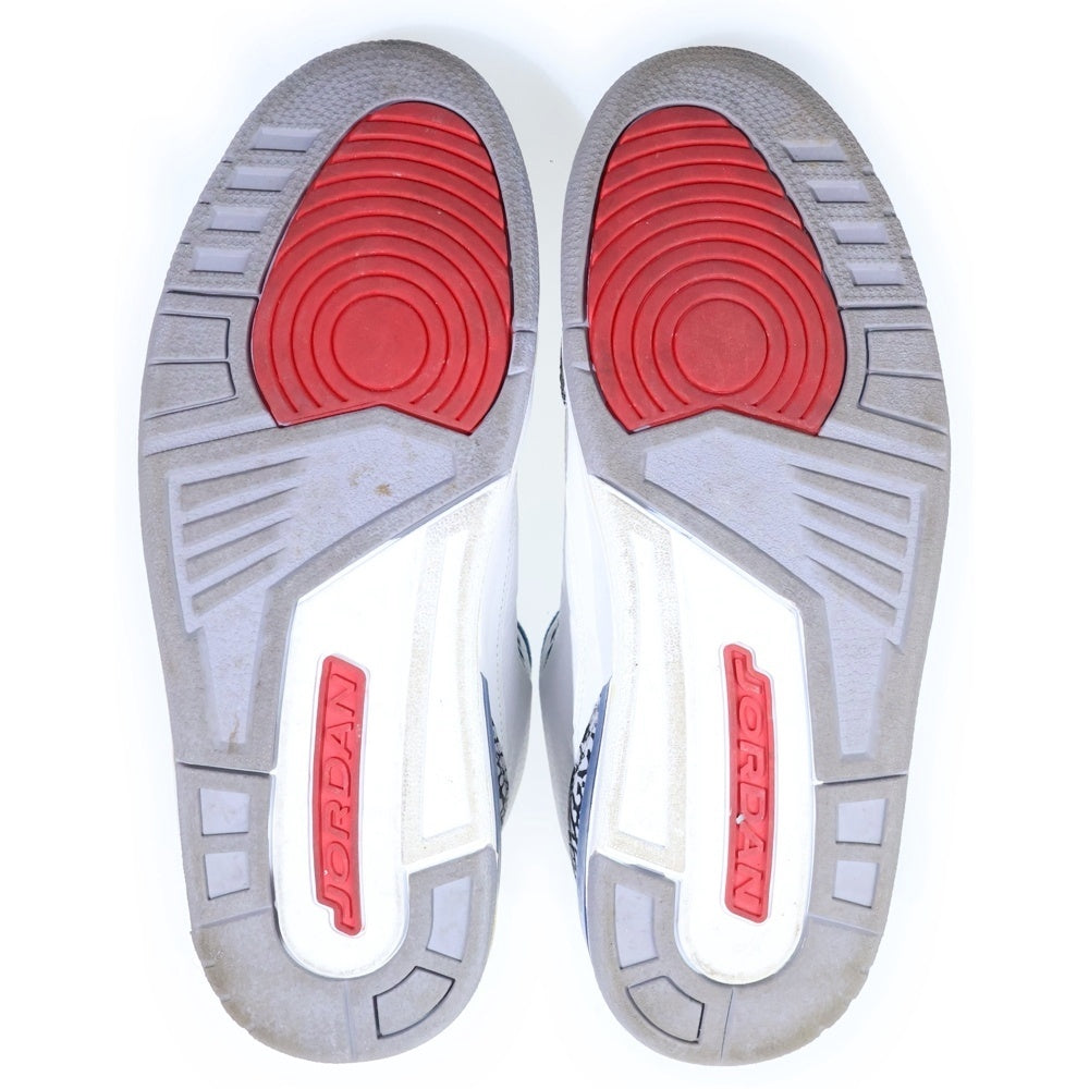 NIKE(ナイキ) 【鑑賞用 2008年製】 AIR JORDAN 3 RETRO TRUE BLUE エアジョーダン3 レトロ トゥルーブルー ハイカットスニーカー ホワイト/ブルー US9.5/27.5cm 136064-141