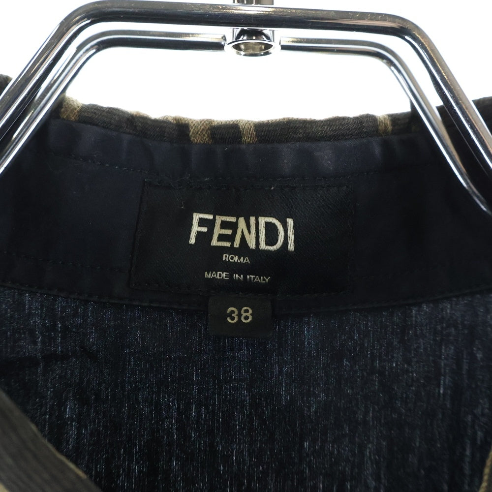 FENDI(フェンディ) ズッカ シルクカラー 長袖シャツ ブラック FS0751A4S6