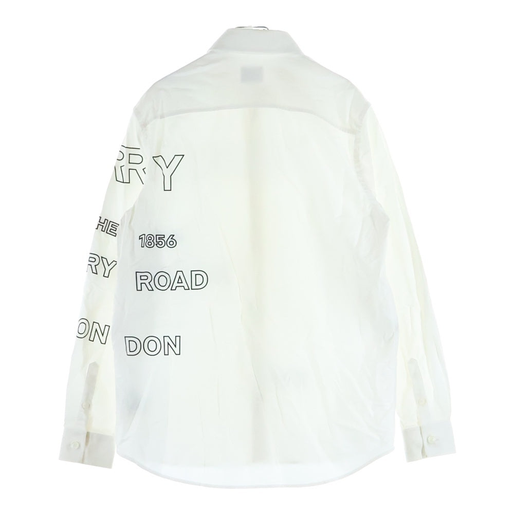BURBERRY(バーバリー) 21SS ホースフェリー ロゴプリント 長袖シャツ ホワイト 8036768