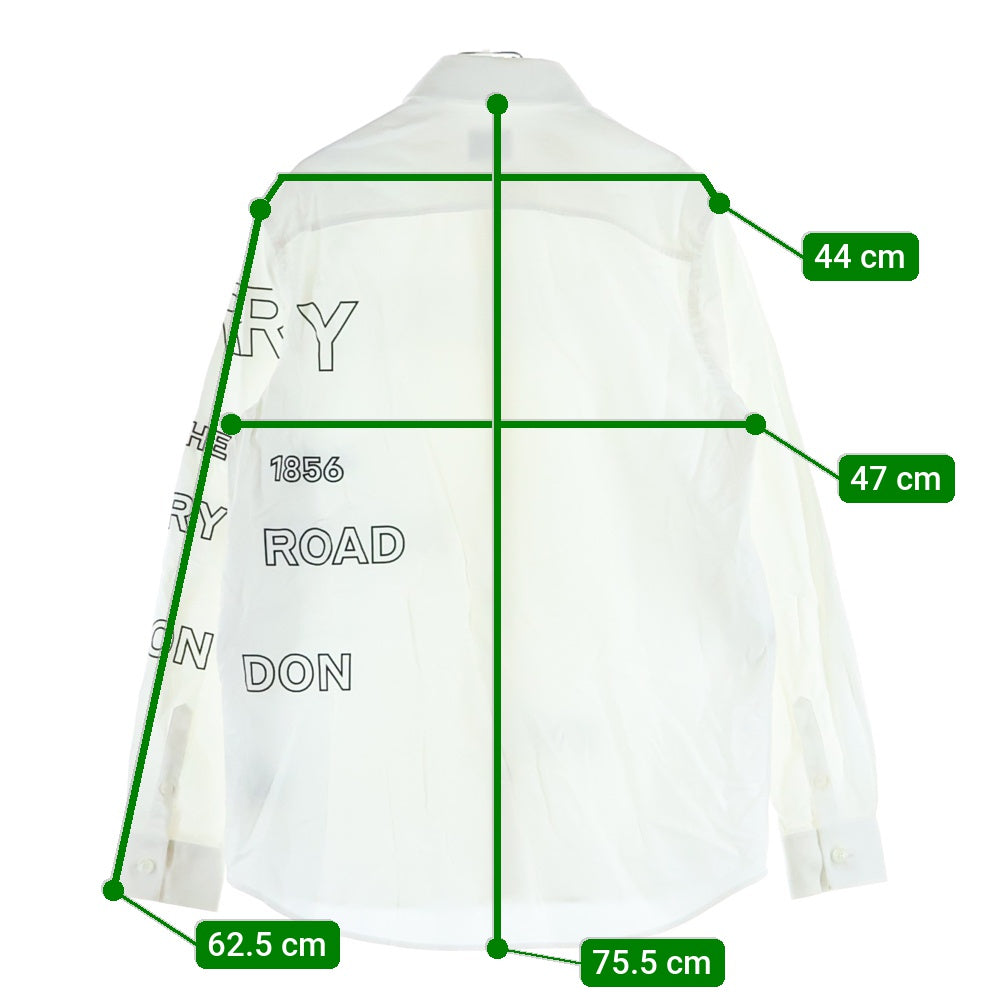 BURBERRY(バーバリー) 21SS ホースフェリー ロゴプリント 長袖シャツ ホワイト 8036768