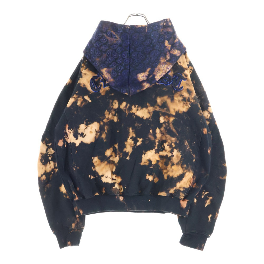 cvtvlist(カタリスト) 24AW ロゴ刺繍 タイダイ スウェットプルオーバーパーカー ブラック/ブラウン 240110EP02