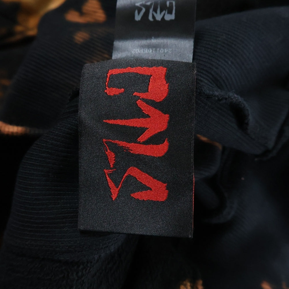 cvtvlist(カタリスト) 24AW ロゴ刺繍 タイダイ スウェットプルオーバーパーカー ブラック/ブラウン 240110EP02
