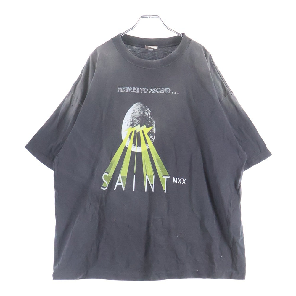 SAINT MICHAEL(セントマイケル) エッグプリント ヴィンテージ加工 Tシャツ SM-HR8-0000-007 ブラック