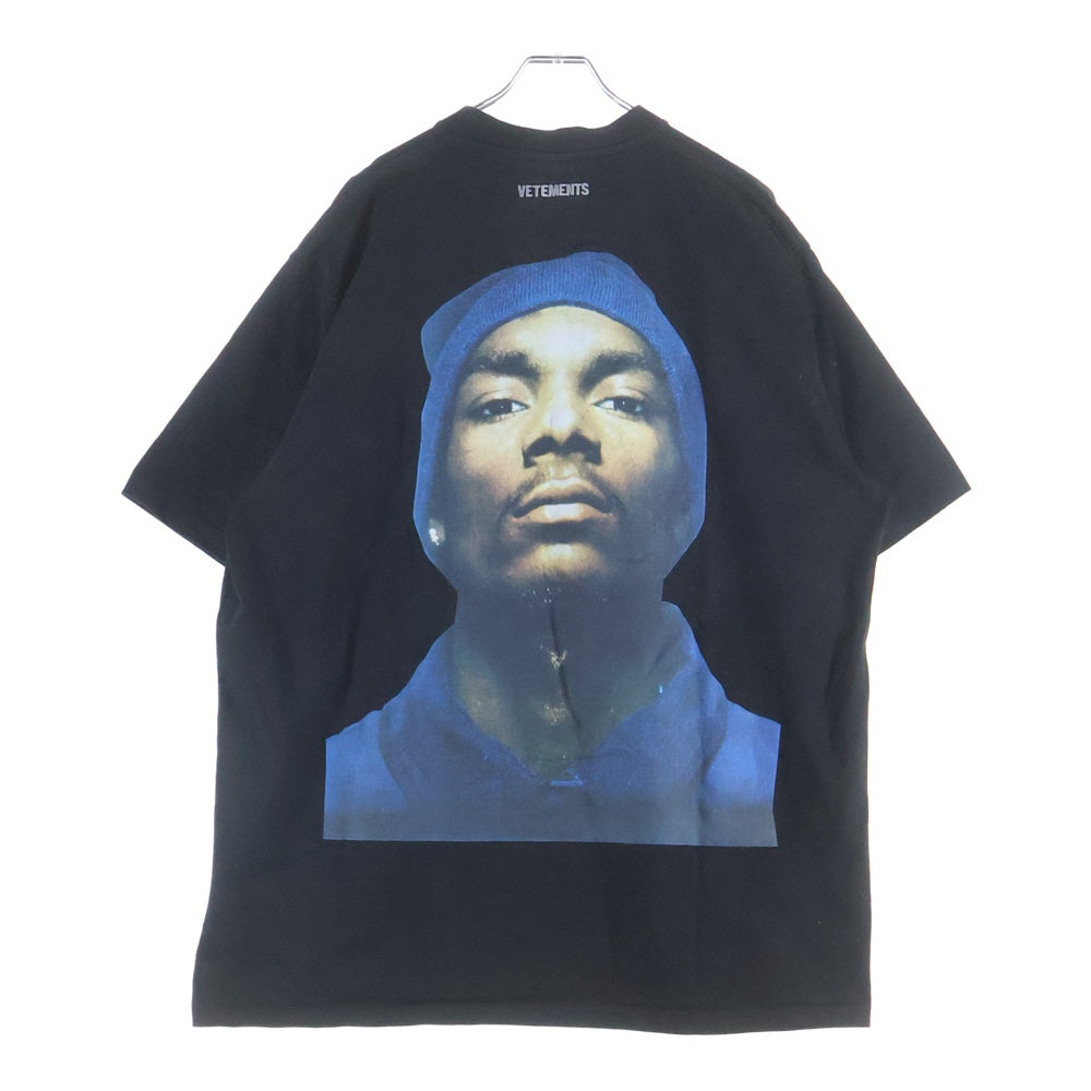 VETEMENTS(ヴェトモン) 16AW Snoop Dogg MH17TP15 スヌープドッグプリントオーバーサイズ半袖Tシャツ ブラック