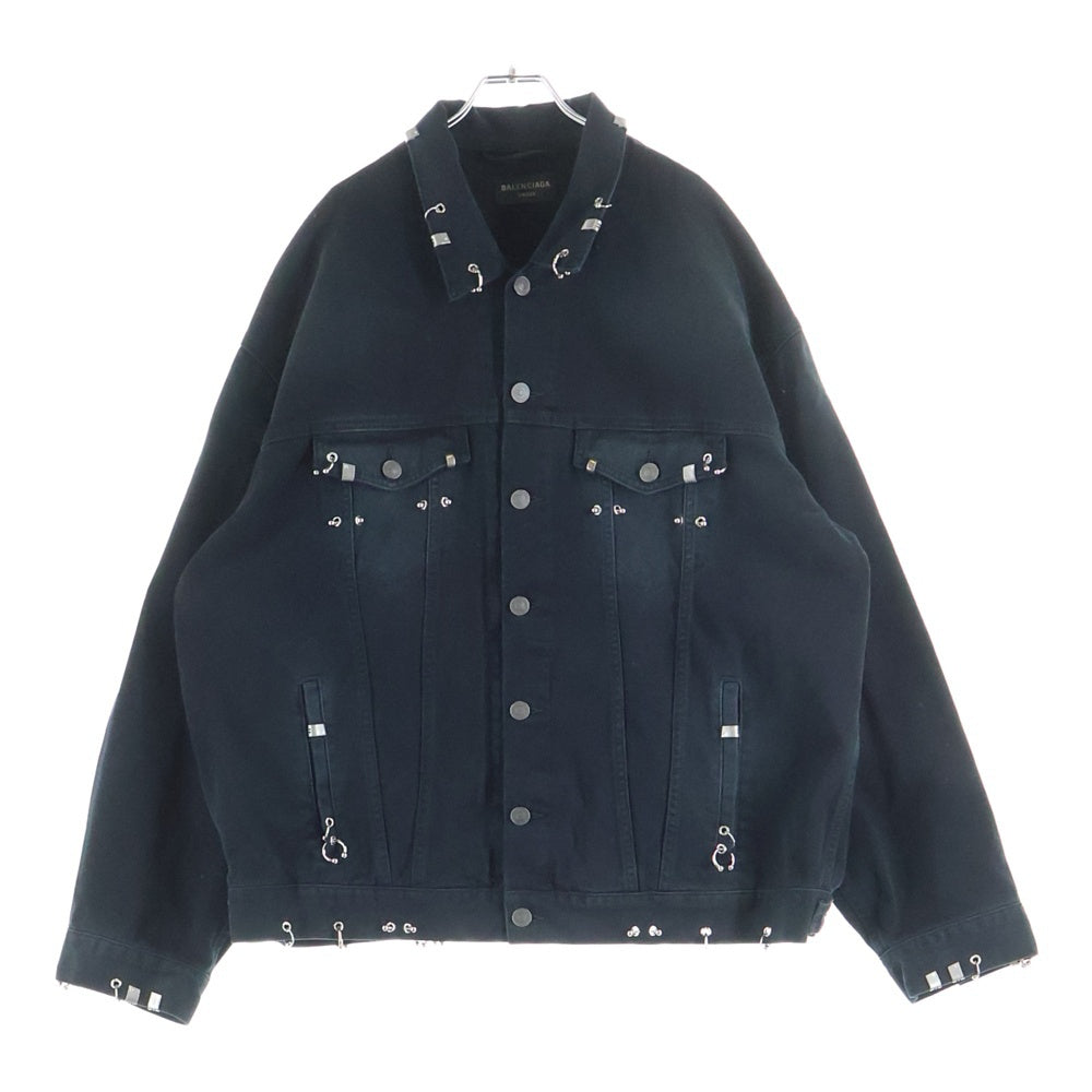 BALENCIAGA(バレンシアガ) 24SS Pierced Denim Jacket デニム ピアス装飾 デニムジャケット 764518 TNW11 ブラック