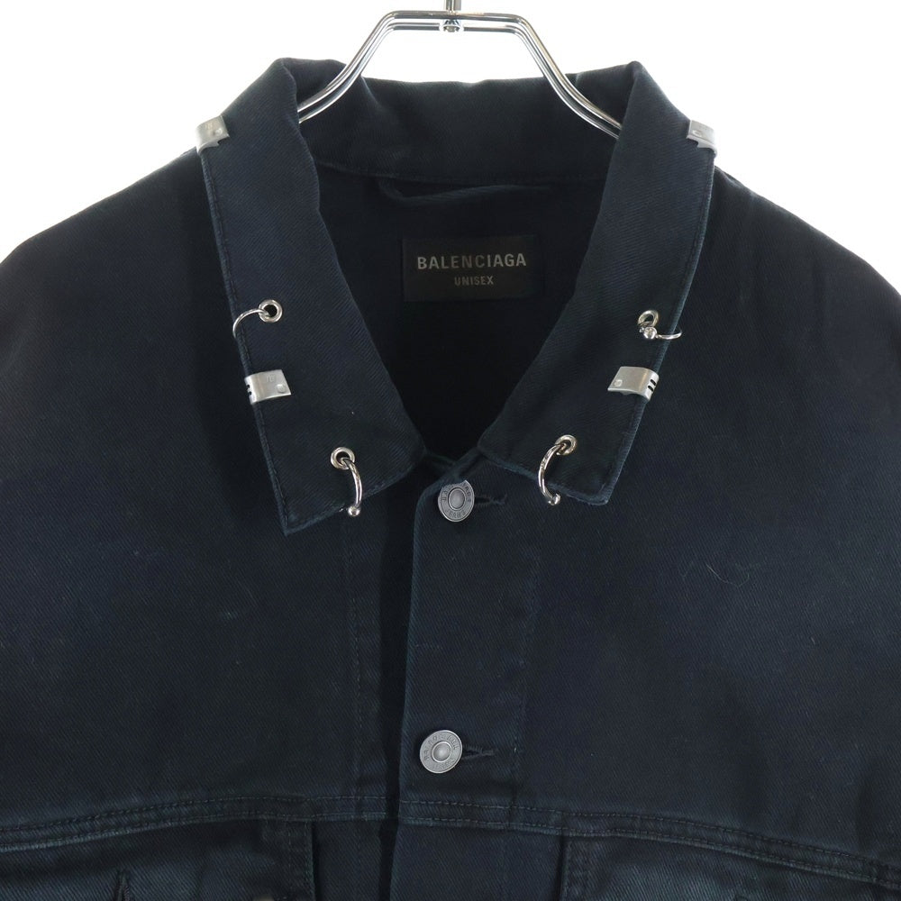 BALENCIAGA(バレンシアガ) 24SS Pierced Denim Jacket デニム ピアス装飾 デニムジャケット 764518 TNW11 ブラック