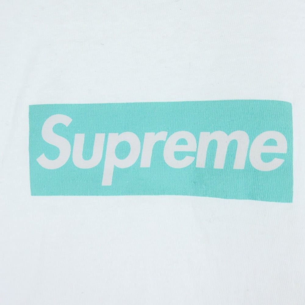 SUPREME(シュプリーム) 21AW ×TIFFANY&Co. Box Logo Tee ティファニー ボックスロゴプリント 半袖Tシャツ カットソー ホワイト