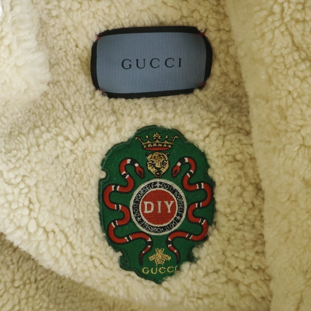 GUCCI(グッチ) エンブロイダリーデニムジャケット ボア ジージャン インディゴ 458512 XR417