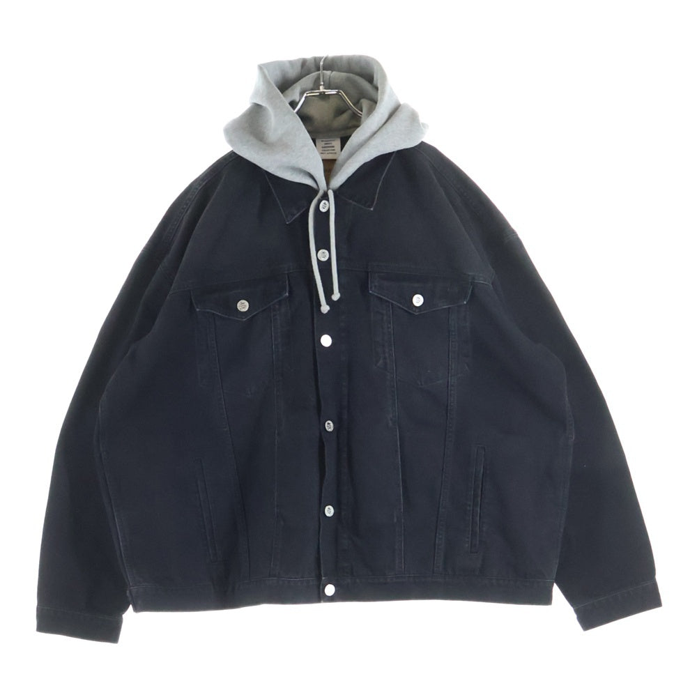 VETEMENTS(ヴェトモン) 22AW DENIM JACKET WITH DETACHABLE HOOD デニムジャケット ウィズ ディタッチャブル フード ブラック UA53JA800B