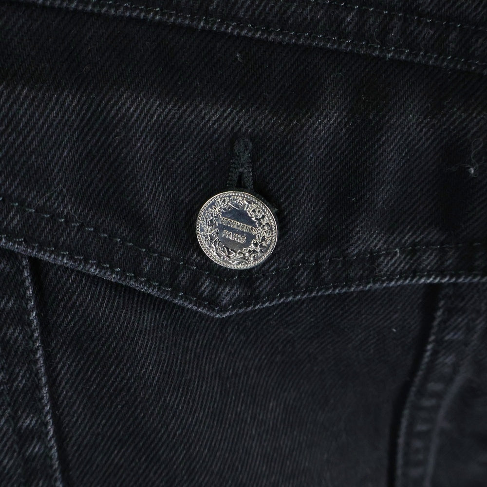 VETEMENTS(ヴェトモン) 22AW DENIM JACKET WITH DETACHABLE HOOD デニムジャケット ウィズ ディタッチャブル フード ブラック UA53JA800B