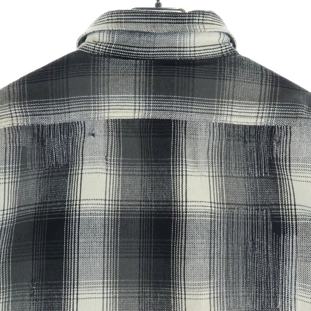 SAINT MICHAEL(セントマイケル) ×BerBerJin 25AW BB_FLANNEL SHIRT チェック柄フランネルシャツ SM-HR1-0000-C52 ブラック