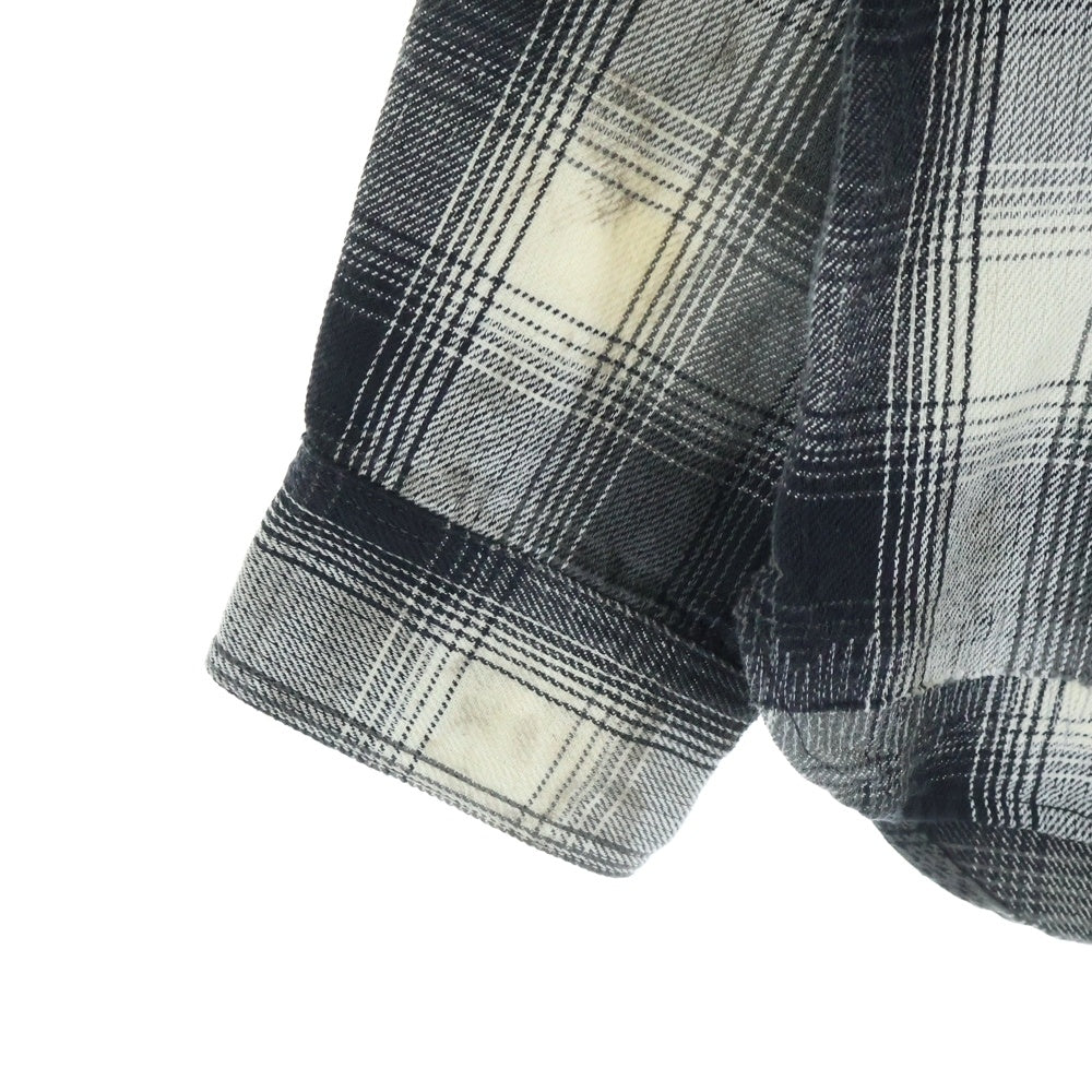 SAINT MICHAEL(セントマイケル) ×BerBerJin 25AW BB_FLANNEL SHIRT チェック柄フランネルシャツ SM-HR1-0000-C52 ブラック