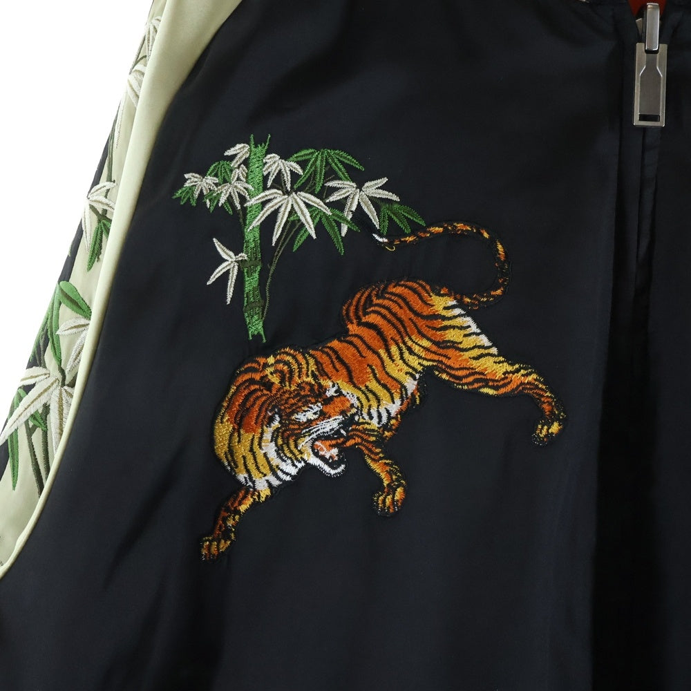GUCCI(グッチ) タイガードラゴン刺繍 リバーシブル スカジャン ジャケット ブラック/レッド 500234 Z466E