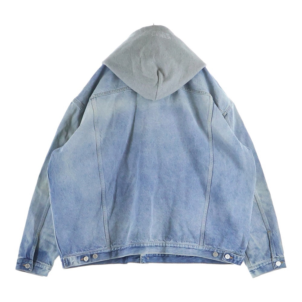 VETEMENTS(ヴェトモン) 22AW DENIM JACKET WITH DETACHABLE HOOD デニムジャケット ウィズ ディタッチャブル フード インディゴ UA53JA800L
