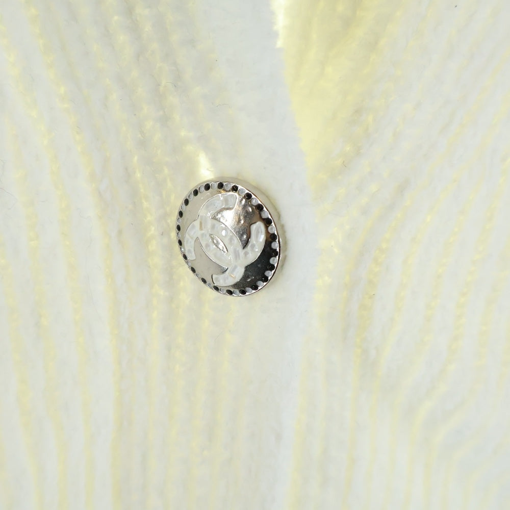 CHANEL(シャネル) パイル地 ビーズワッペン ココマークボタン テーラードジャケット ホワイト P74239K10640