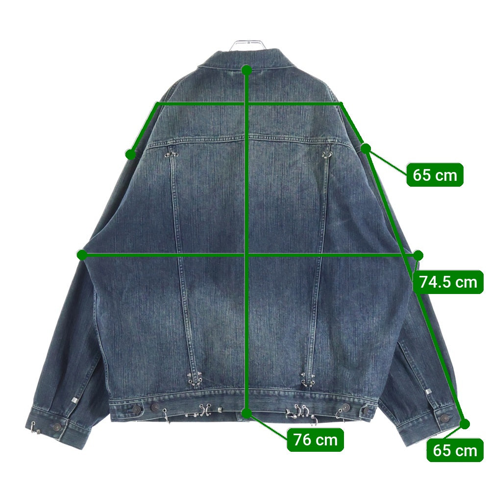 BALENCIAGA(バレンシアガ) 24SS Pierced Denim Jacket ピアスデニムジャケット インディゴ 764518 TNW65
