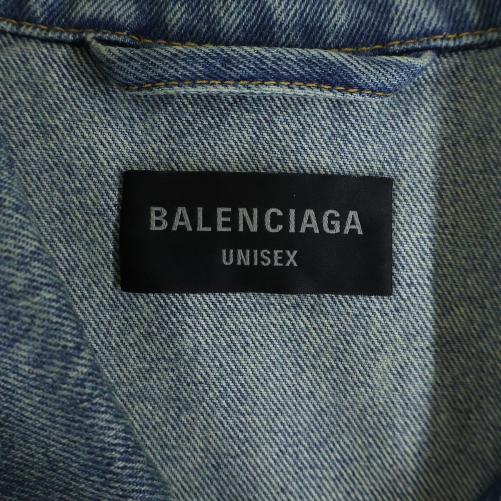 BALENCIAGA(バレンシアガ) コーティングオーバーサイズド デニムジャケット インディゴ 721709 TNW62