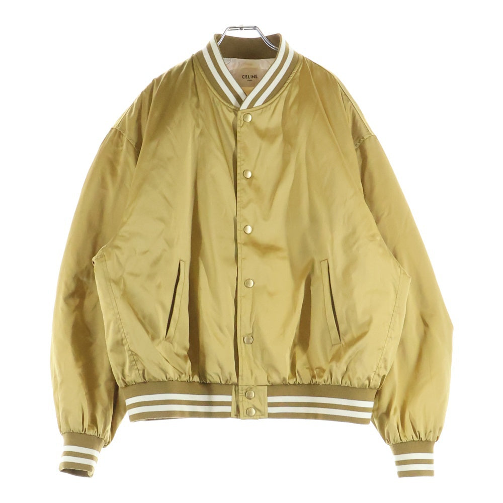 CELINE(セリーヌ) Tiger Satin Teddy Jacket タイガ刺繍 サテン テディジャケット ゴールド 2W866497M