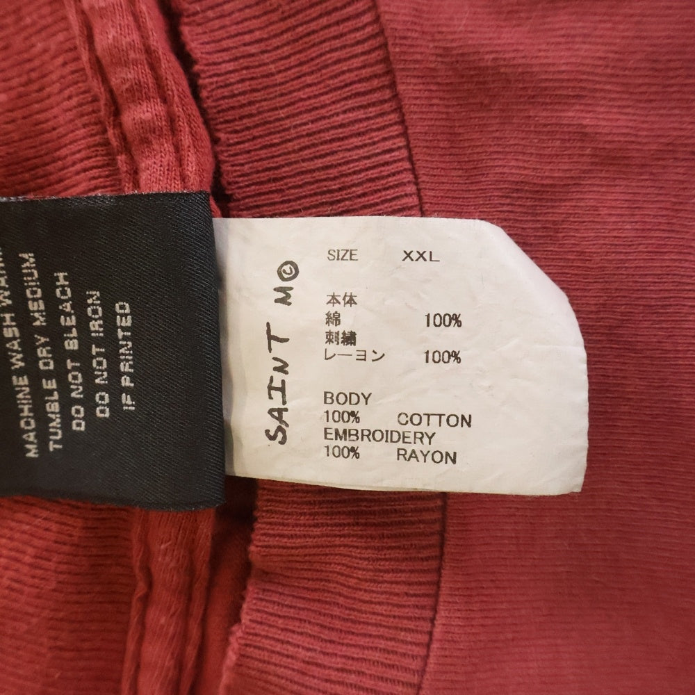 SAINT MICHAEL(セントマイケル) 25SS ?TEE ?プリントTシャツ 半袖カットソー バーガンディ SM-HR8-0000-030