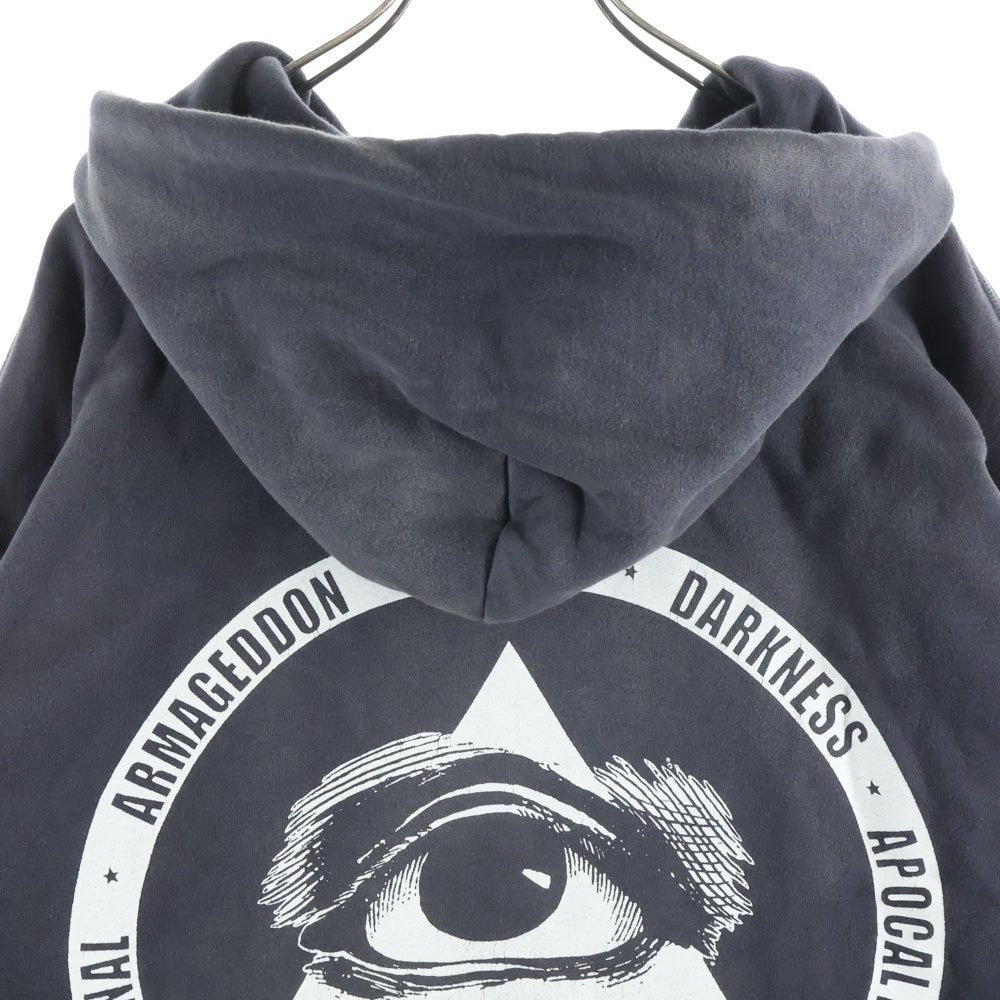 SAINT MICHAEL(セントマイケル) 23AW COMPLICATED KK_HOODIE ヴィンテージ加工プルオーバーパーカー SM-A23-0000-C20 グレー