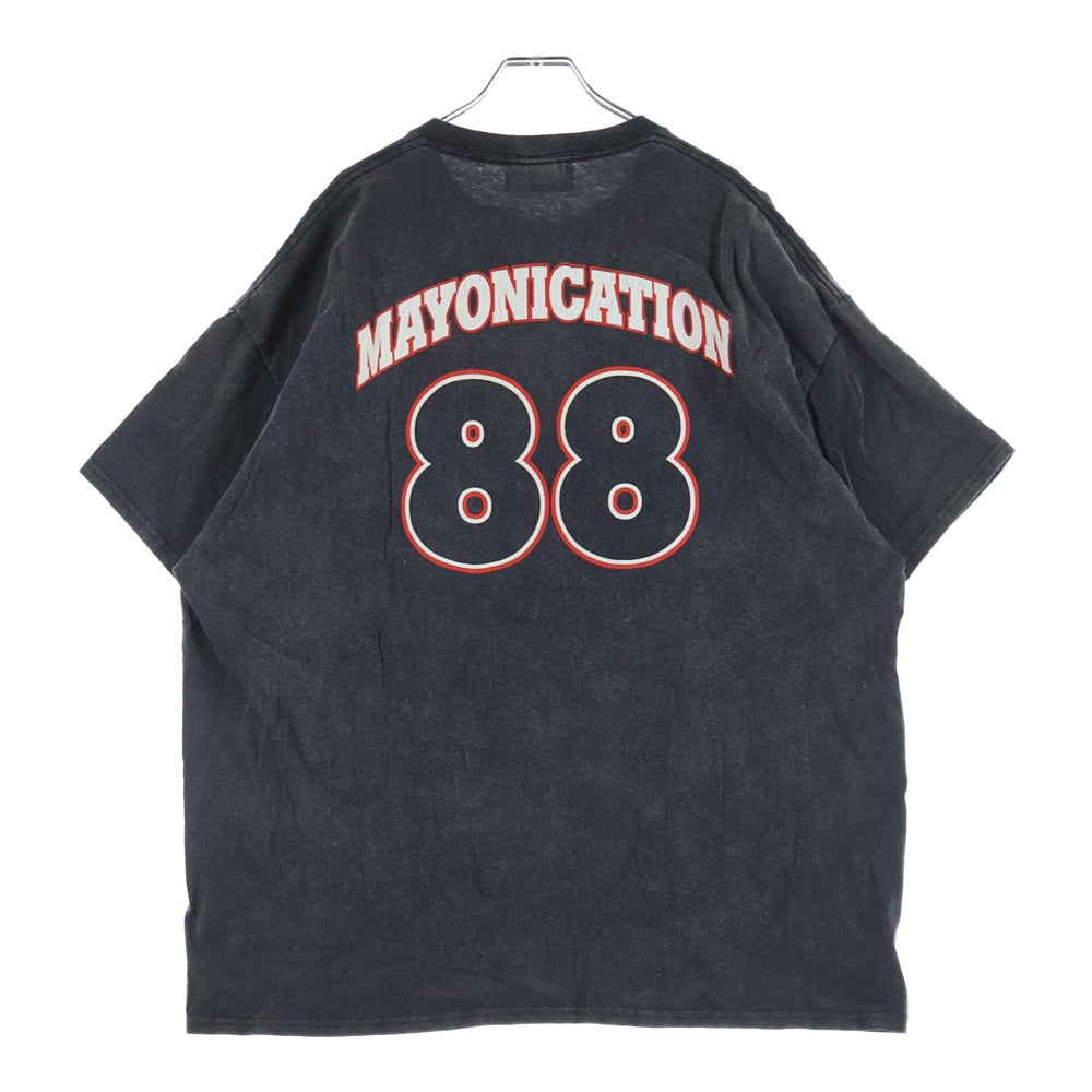 MAYO(メイヨー) FORGET ME NOT プリント半袖Tシャツ ブラック