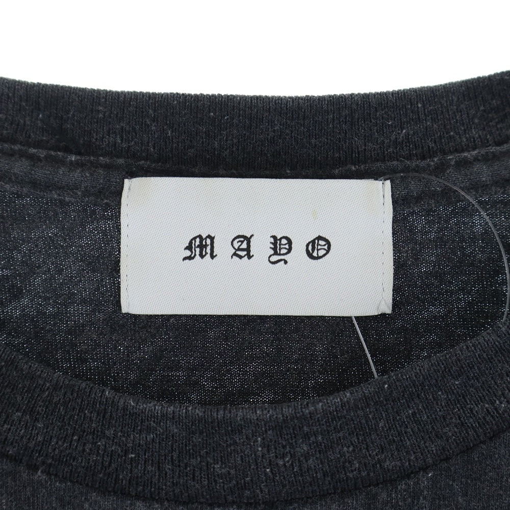 MAYO(メイヨー) FORGET ME NOT プリント半袖Tシャツ ブラック