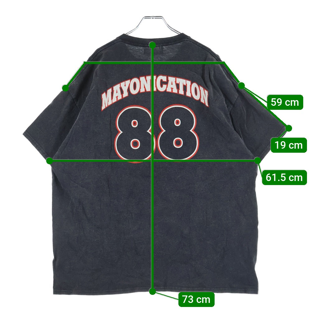 MAYO(メイヨー) FORGET ME NOT プリント半袖Tシャツ ブラック