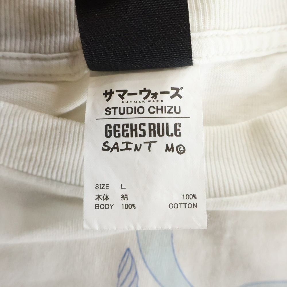 SAINT MICHAEL(セントマイケル) 24SS SUMMER WARS サマーウォーズ 半袖Tシャツ SM-YS1-0000-C27 ホワイト